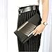Becko Satin & Matte Wallet and Purse Long Clutch Bag Handbag Card Holder (Black)