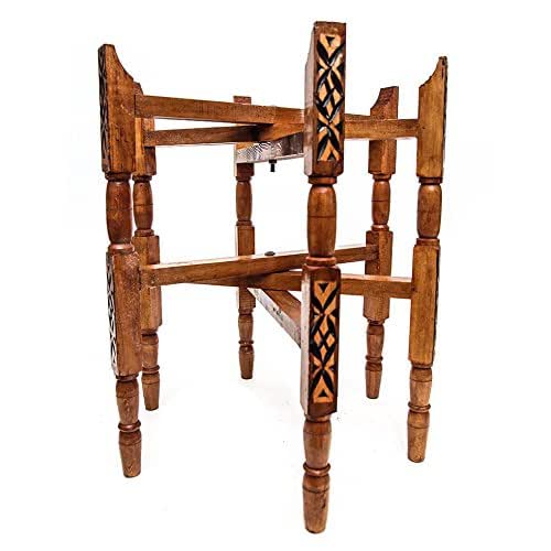Handcrafted Moroccan Thuya Wood Large Tray Legs Handmade