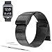 22mm Mesh Stainless Steel Milanese Loop Replacement Watch Band for Samsung Gear 2, Gear Neo, Gear Live, Gear S3 Frontier, Gear s3 Classic (Loop Black)