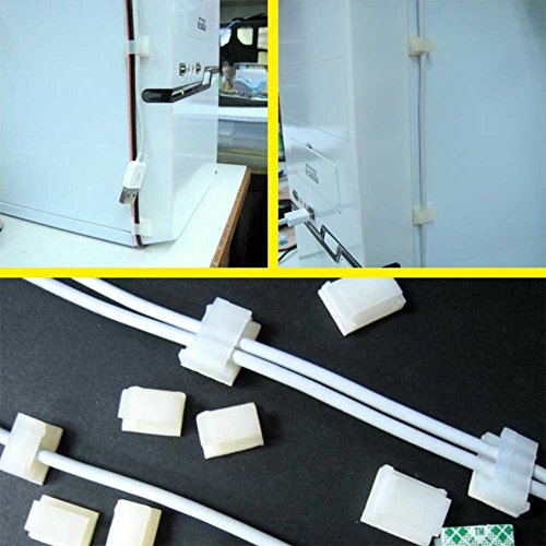 Ethernet Cable Clips Adhesive, 3m Wire Clips Holder, Self Adhesive Wire Clips Management for Home and Office (100 Pieces) - Thumbnail 5