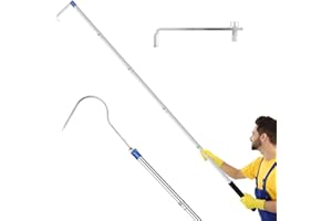 Aoiaute Truck Cargo Grabber, Cargo Grabber Pickup Truck Bed 30-70 inch Sturdy Truck Cargo Retrieval Pole with Two Replacement Hooks Essential Bed Buddy Cargo Truck Retriever Easy Pickup