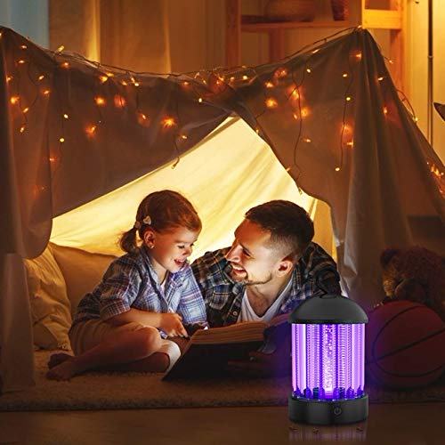 okk Electronic Bug Zapper Indoor and Outdoor, Portable Mosquito Killer Lamp Waterproof IP66 UV Insect Killer Trap with LED for Flies,Pests and Gnats, 2020 Updated Mosquito Light with Button [2-in-1]