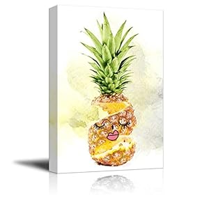 Canvas Wall Art - Miss Pineapple - Giclee Print Gallery Wrap Modern Home Art | Ready to Hang - 12x18 inches