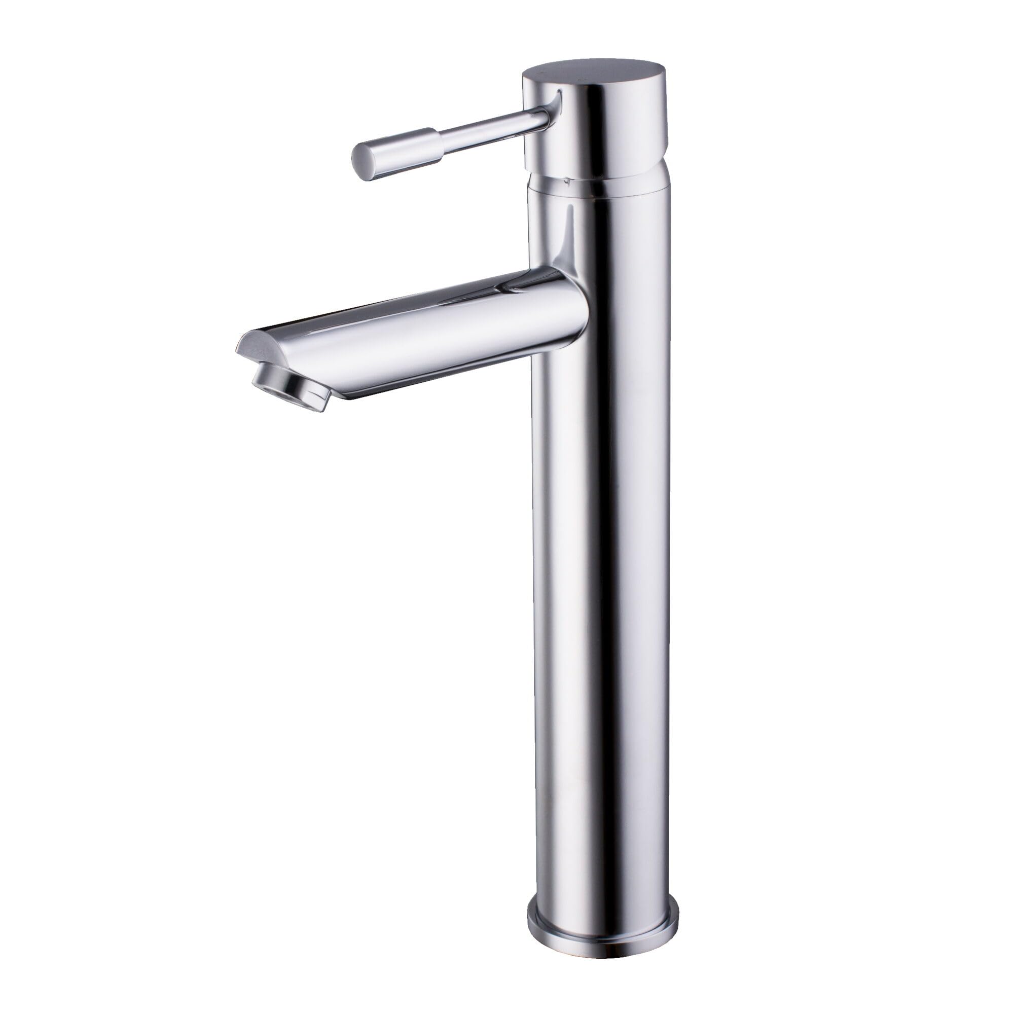 Balterley Tall Basin Mixer Tap, Mono Bathroom Taps, High Rise Monobloc Basin Sink Mixer Tap with Lever Handle, Round Body, Rounded Spout Sink Taps for Cloakroom - 52 x 195 x 293mm (Chrome)