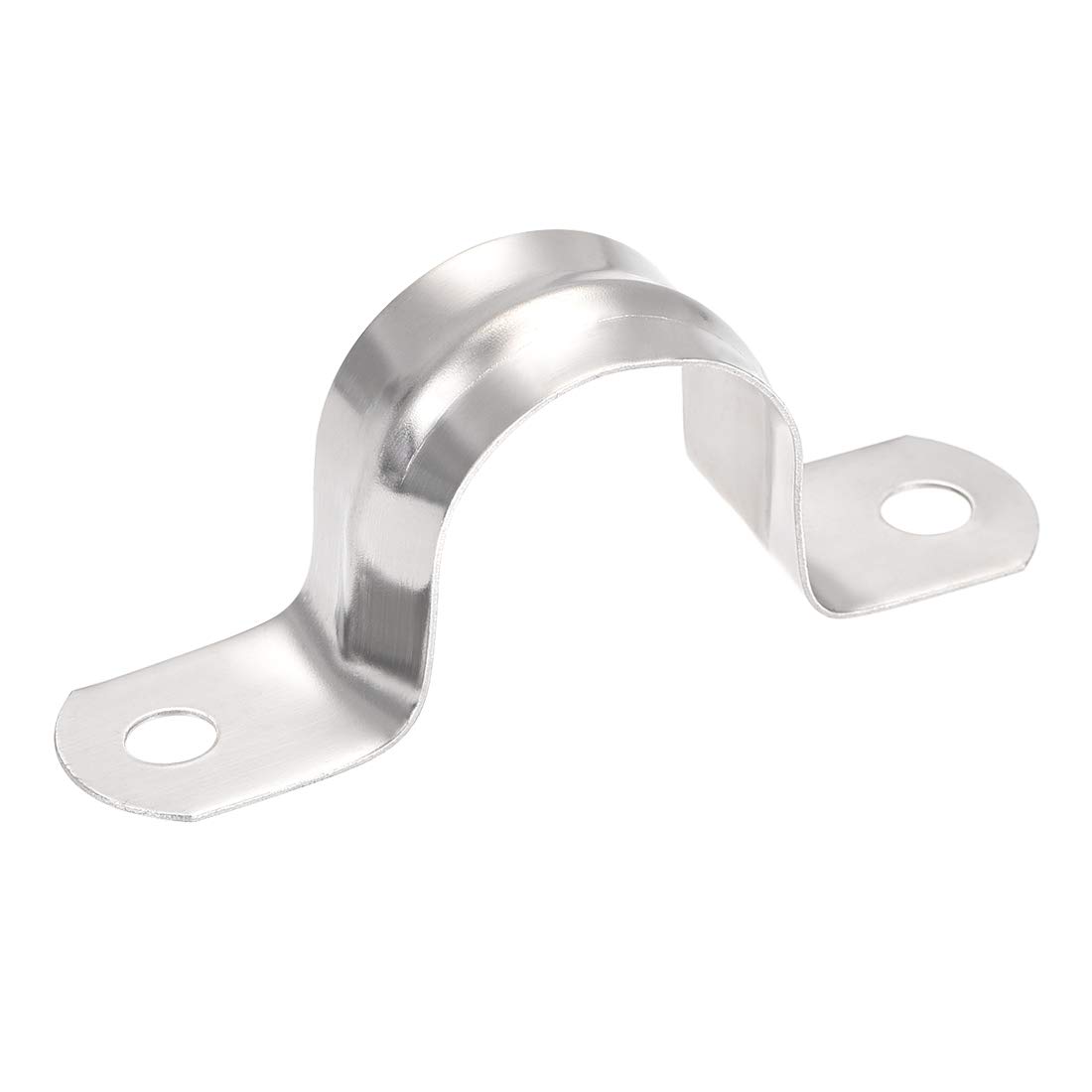 sourcing map 25mm(1") Rigid Pipe Strap 2 Holes Tube Straps 201 Stainless Steel Tension Tube Clip Clamp 16pcs