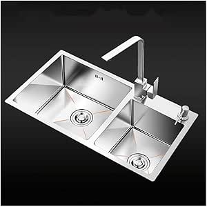 Gran Fregadero De La Cocina Plato Doble De 820mm X 450mm 60/40 De Acero