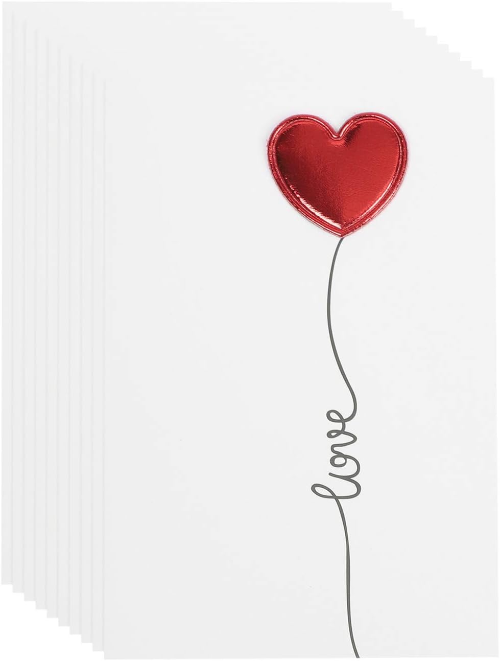 10 Pack Love Heart Greeting Cards Blank Inside Love You Card Birthday Card Valentines Card Wedding Anniversary Cards Engagement Card for Her Girlfriend