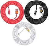 3PCS of HEAVY-DUTY Lightning to USB Sync Charger Data Cable Cord 6ft / 2m for iPhone 5s / 5c / 5, iPhone 6 / 6plus, ipad Air / Mini / iPod Touch 5 and Nano 7(Red black white)