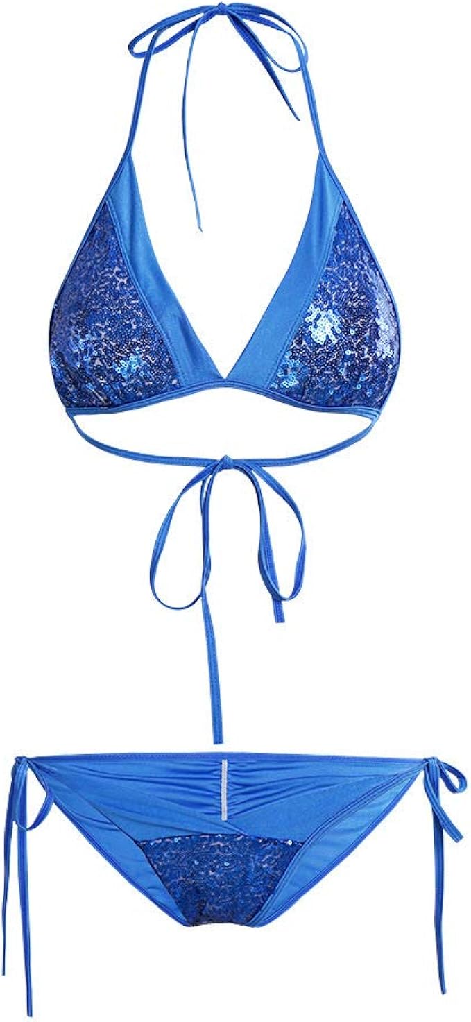 weifengjiaju Traje de baño de Lentejuelas cosiendo Sexy: Amazon.es