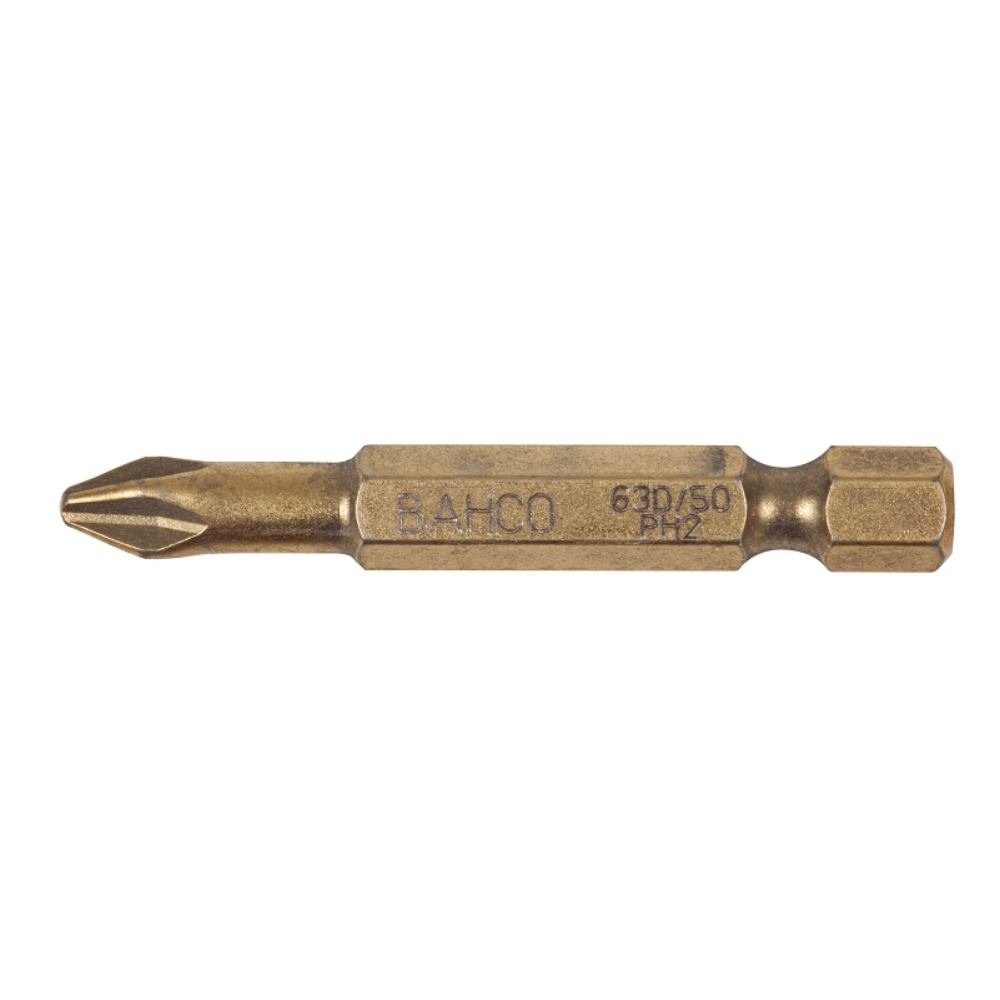 Bahco 63D/50PH1 Ph1 Diamond Bit for Phillips Screws, Gold, 50 mm, 5-Piece