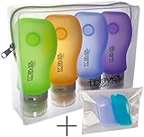 Travel Accessory Bottles (4) + TOOTHBRUSH CASE (2) + POUCH | TSA Approved