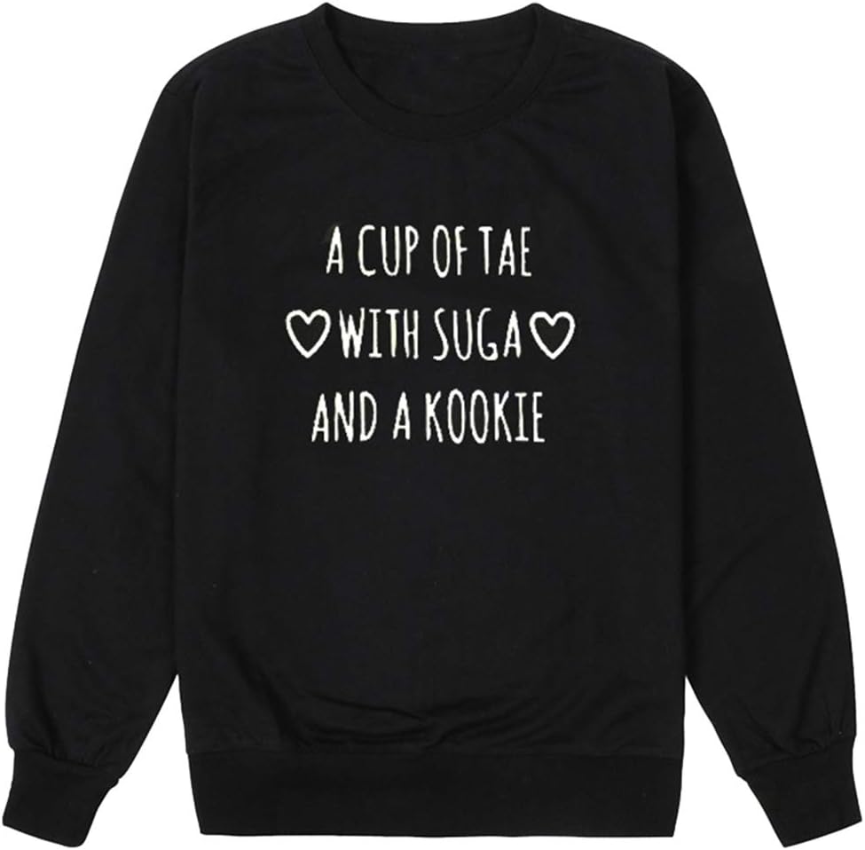 BTS Hoodie, Unisex Kpop Bangtan Boys A Cup of TAE with SUGA and A KOOKIE Pullover Sweatshirt Warm Jumper for Boys Girls Men Women and Teens