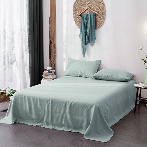 Lausonhouse 100% Pure French Linen Sheet Set,Deep Pocket,Luxurious Linen Bedding Set,4 Pieces - King