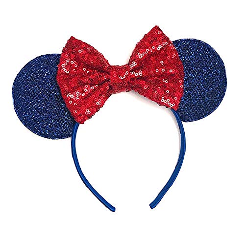 Snow White Mickey Ears, Snow White Ears, Blue Yellow Minnie Ears, Princess Mickey Ears, Blue Minnie Ears