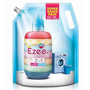 Godrej Ezee 2-in-1 Liquid Detergent + Fabric Conditioner (Fabric Softener) – 2kg Pouch, For Regular Clothes