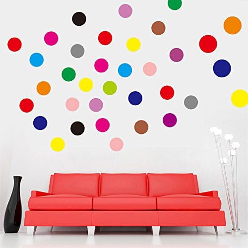 Coroler Stylish Rainbow Color Wall Decals Dots (1.6in -102 Decals) Removable Wall Sticker for Toddlers Kids Home Living Playing Room Nursery Decor