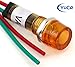 PACK OF 10 YuCo YC-9WRT-1A-120-10 AMBER 9MM LED INDICATOR MINIATURE PILOT LIGHT 120V AC or DC