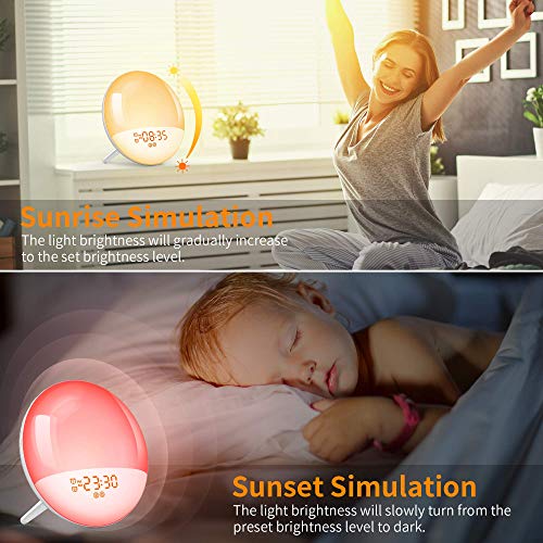 Wake Up Light Sunrise Alarm Clock for Kids,LBell Night Light/Sunrise