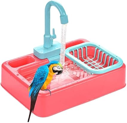 Poxcap Oiseau Baignoire Perroquet Mangeoire Baignoire Automatique Evier Pour Animaux De Compagnie Jouet Baignoire Electrique Perroquet Semblant Jouer Piscine Avec Robinet Douche Pour Amazon Fr Bricolage
