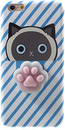 Squishy Cat iPhone 6/6s/6 Plus /7/7 Plus Case, 3D Cute Soft Silicone Cartoon Squishy Cute Cat Healing Stress Reduce Relieve Ball Phone Cover (F iPhone7)