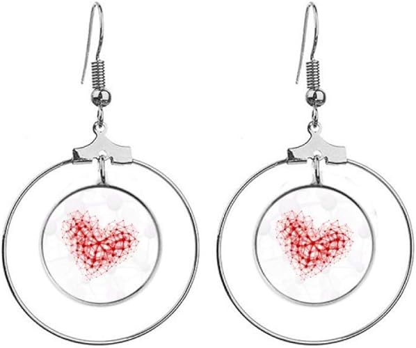 Amazon 赤の原子構造の物理的なイラスト 女性のイヤリング ブローチ 通販