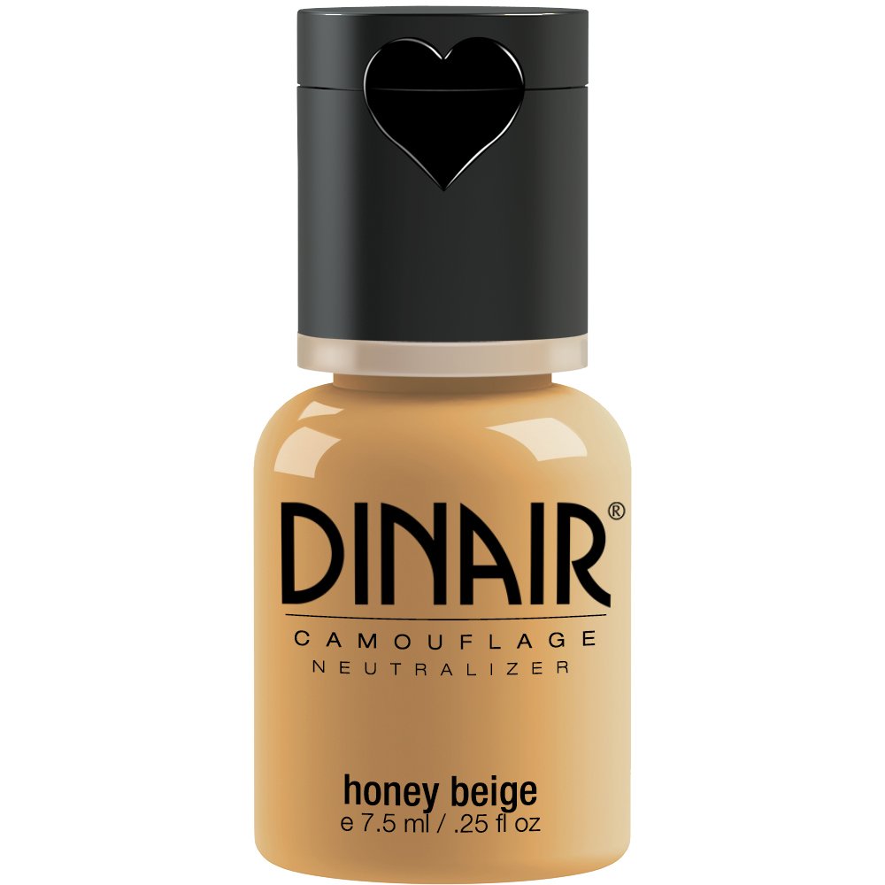 Dinair Airbrush Makeup Foundation | Honey Beige 0.25 oz | Camouflage Neutralizer - Covers Scars, Acne, Tattoos, Vitiligo, Under Eye circles, Sun Spots