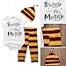 Unisex Baby's 3 Piece/Set Short Sleeve Bodysuit Top and Pants Outfit with Hat (80 (6-9M), White and Yellow)