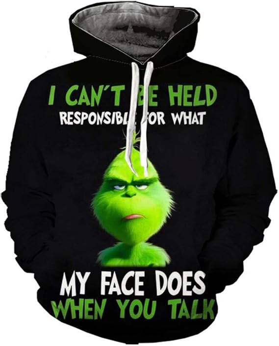 Fashion Unisex Novelty 3D Digital Printing How The Grinch Stole