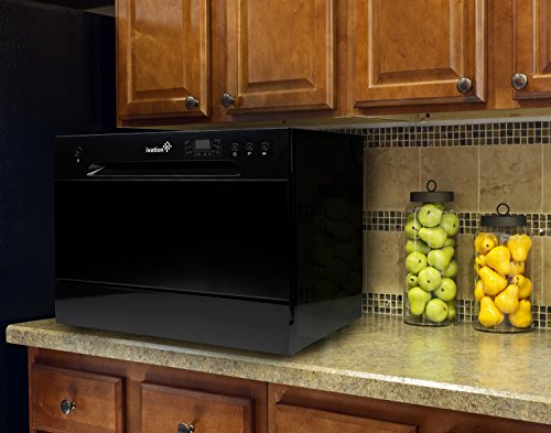 Ivation Portable Dishwasher – Countertop Small Compact Dishwasher for Apartment, Condo, RV, Office & Other Small Kitchens – 6 Place Setting Capacity – Black