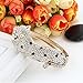 EVER FAITH Women's Austrian Crystal Black Enamel Leopard Hinged Bangle Bracelet Clear Gold-Tone
