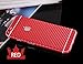 Toeoe Luxury 3D Textured Carbon Fibre Full Body Vinyl Wrap Sticker Skin Cover for Apple iPhone 6 4.7 inch Red
