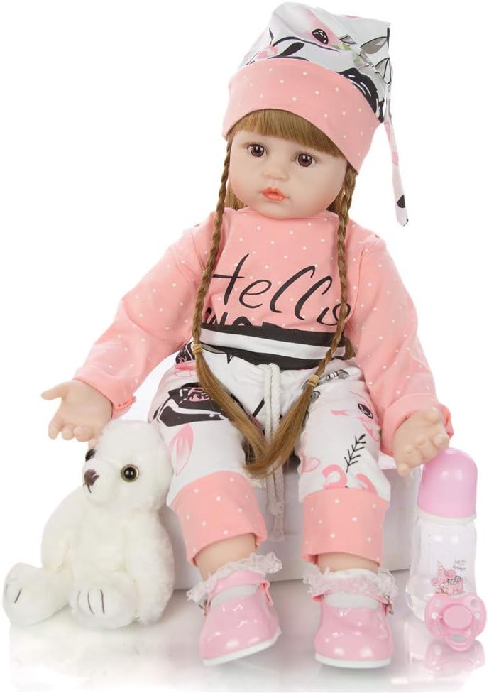Prezzo Crrs Bambole Reborn da 24 Pollici Bambola Morbida realistica in Silicone per Bambini, Bambola Fatta a Mano per Capelli Lunghi, Adatta per Bambini di età Superiore a 3 Anni Offerte