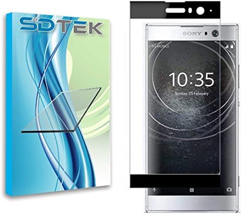 SDTEK Screen Protector for Sony Xperia XA2 Full Screen Glass Tempered Guard for Sony Xperia XA2 (Black)