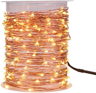 MAGICNIGHT 150 LEDs 50FT Led String Starry Light Copper Wire Decorative Fairy Lights Warm White 15M with Remote Controller Set of 2