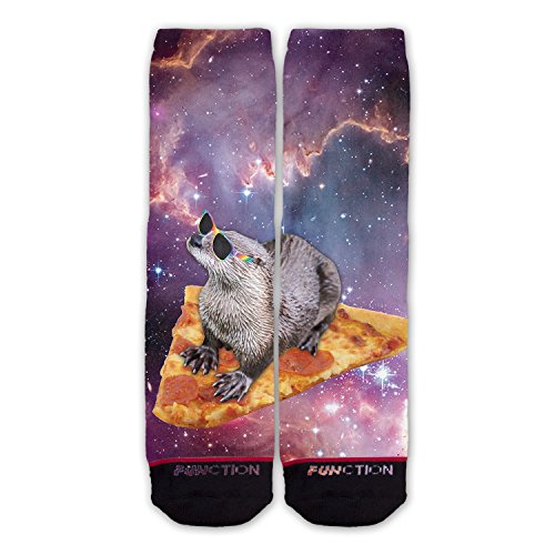 Function SocksFunction - Pizza Surfing Otter Galaxy Fashion Socks Sea Outer Space Food Animal Pattern Print Surf Sunglasses Cheese Food Funny Joke Gift