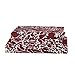 Vaulia Christmas Lightweight Microfiber Duvet Cover Set, Branch Flowers Print Pattern Design - Burgundy Red Color, Queen 3-Piece Set (1 Duvet Cover 2 Pillow Shams)