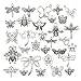 100g About (80-84pcs) Craft Supplies Mixed Butterfly Dragonfly Bee Insect Charms for Jewelry Making Crafting Findings Accessory for DIY Necklace Bracelet (M295)