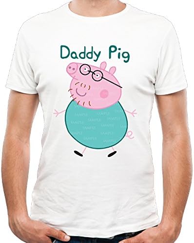 Tee Shirts Short Sleeve Printed Daddy Pig Iron Transfer