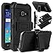 J1 (2016) Case, Luna 2016, Express 3 Case, Venoro Heavy Duty Shockproof Rugged Three-Layer Full Body Protection Case Cover with Belt Swivel Clip and Kickstand for Samsung Galaxy J1 (2016) (Black)