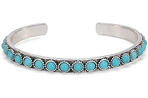 Montana West Rustic Couture's Bohemian Turquoise Cuff Bangle Bracelets for Women Cowgirl