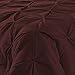 Comfy Bedding Double Needle Durable Stitching 3-Piece Pinch Pleat Comforter Set All Season Pintuck Style, Queen, Burgundy