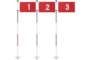 IHOMEPARK Golf Flagstick for Yard, Golf Flag for Putting Green, Portable 5-Section Design Golf Pin Flag for Backyard Practice