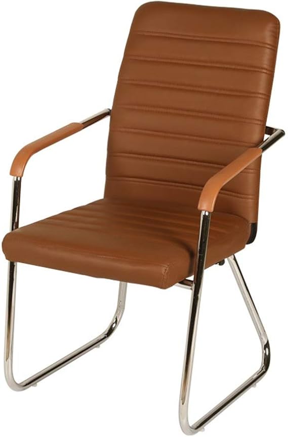 Jiaju Office Desk Chair, PU Leather office chairs with arms no wheels Robust Steel Base Computer