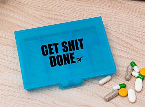 Plastic Pill case for 7 Day Storage (1, Blue-Getitdone)