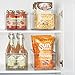 mDesign Deep Plastic Kitchen Storage Organizer Container Bin with Handles and Labels for Pantry, Cabinet, Shelf, Fridge, Freezer - Holds Dry Goods, Sauces, Condiments, Ligne Collection, 4 Pack, Clear