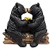 Ebros Romantic Black Bear Couple Kissing by Wooden Log Statue 7
