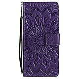 Urberry Embroidery Wallet Case for Samsung Galaxy Note 8 with a Screen Protector (Purple)