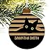 GRAPHICS & MORE Personalized Custom Black Cat in Window 1 Line Wood Christmas Tree Holiday Ornament