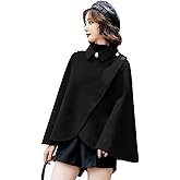 XINMAIKE Women's Wool Blend Capelet Capes Hooded Warm Poncho In winter