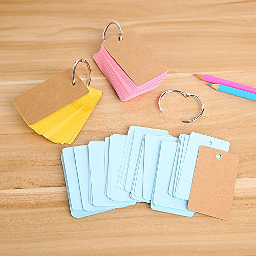 BinaryABC Study Cards, Mini Blank Flash Cards,Multicolor Card Kraft
